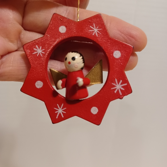 12 Vtg Wooden Mini- angels Ornaments - Picture 3 of 5